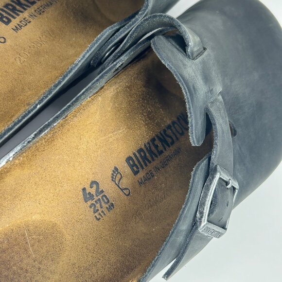 Birkenstock Boston Black Leather Clogs EU 42 / US 9 Mens Regular - Picture 2 of 10